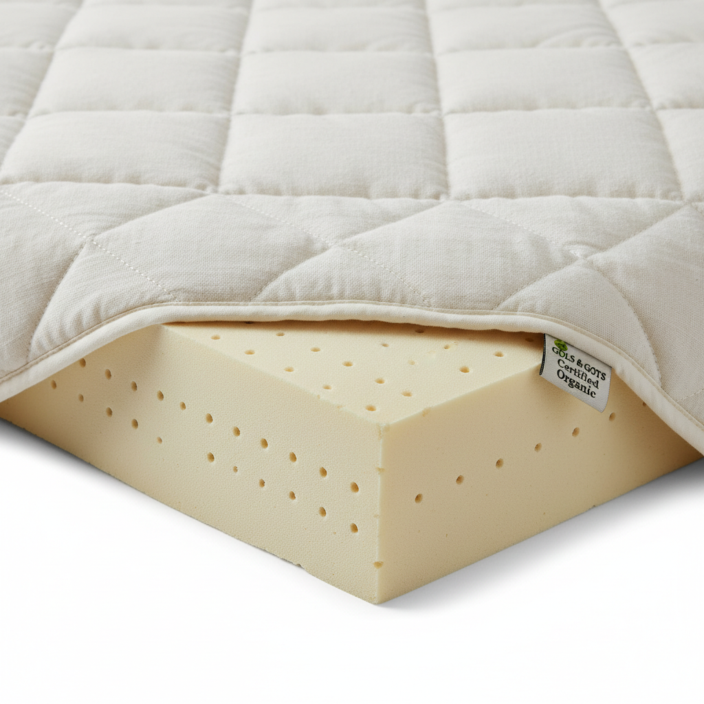 Luxury Organic Latex Mattress Topper premium latex and cotton detail