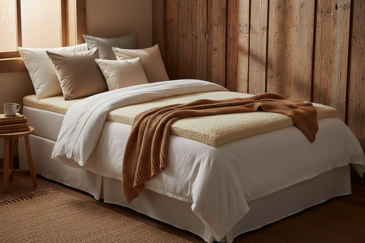 Wool Mattress Topper Twin lifestyle bedroom shot