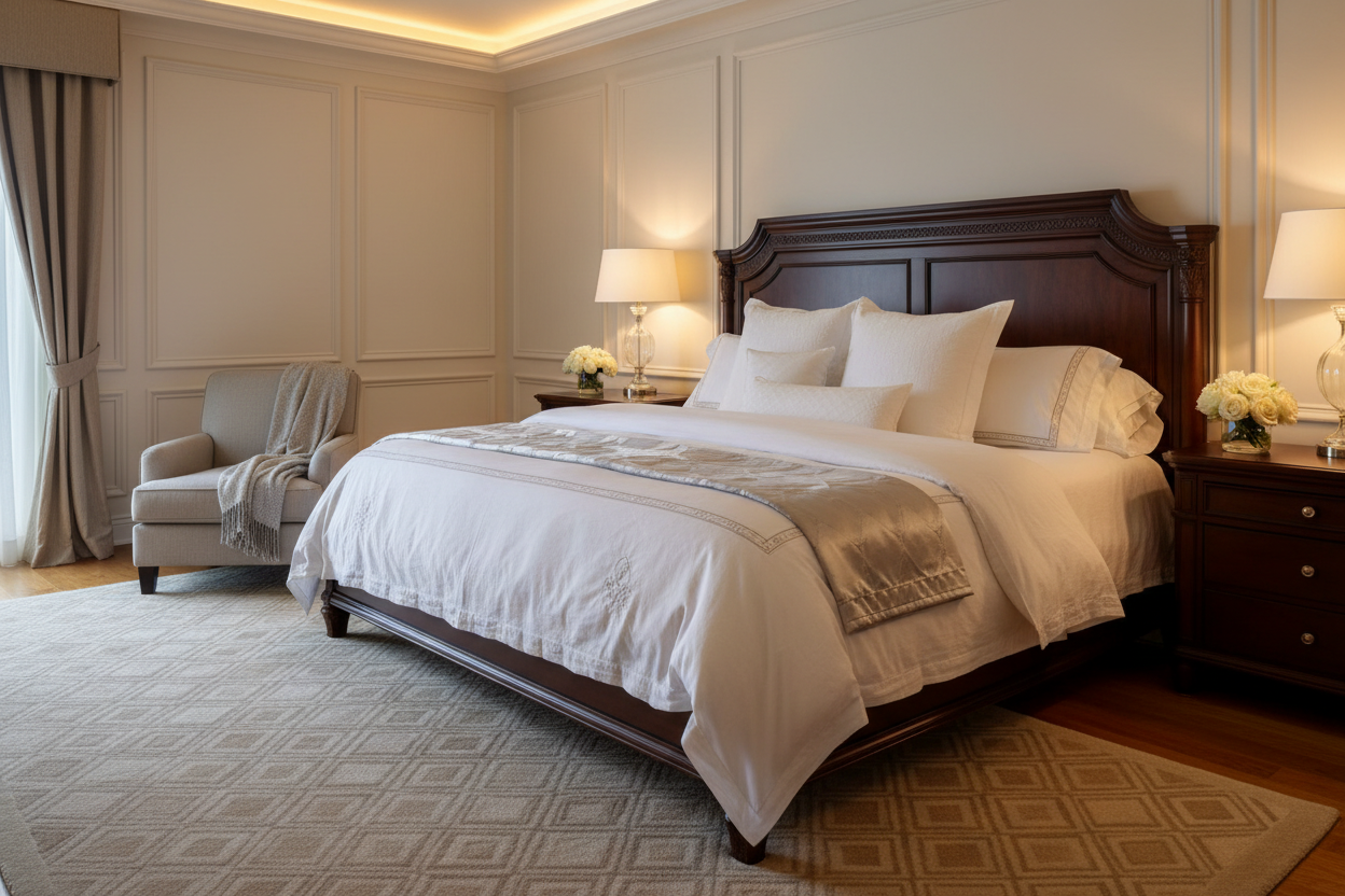 Organic Latex Mattress Topper King lifestyle master bedroom shot