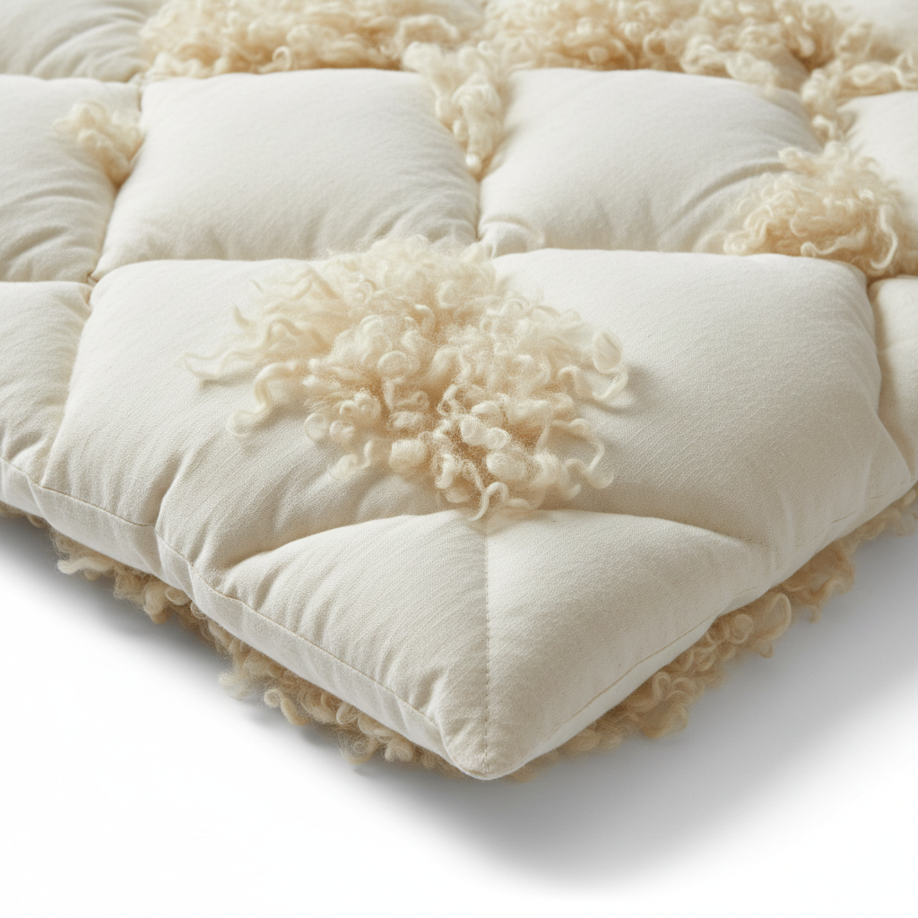 Wool Mattress Topper Twin wool texture detail